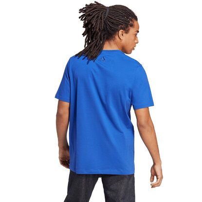 Koszulka męska adidas Essentials Single Jersey Big Logo niebieska IC9351
