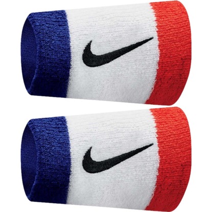 Frotki na nadgarstek Nike szerokie Swoosh niebiesko-biało-czerwone 2 szt ..N0001586620