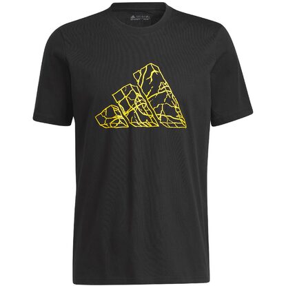 Koszulka męska adidas Pass Rock Basketball Graphic czarno-żółta IC1859