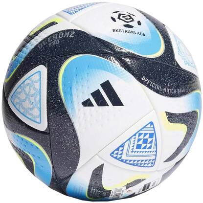 Piłka nożna adidas Ekstraklasa Pro biało-niebiesko-czarna IQ4933