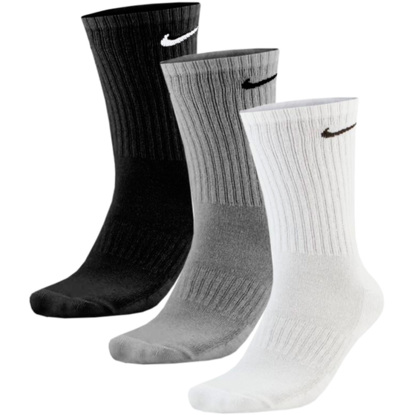 Skarpety Nike Everyday Cushioned Crew 3 pary białe, szare, czarne SX7664 964