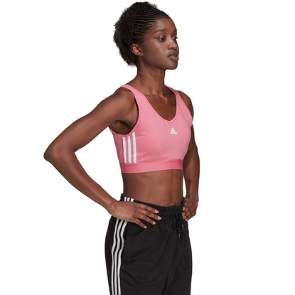 Stanik sportowy damski adidas Essentials 3-Stripes różowy H10189