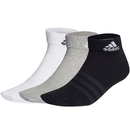 Skarpety adidas Thin and Light Ankle Socks 3P białe, szare, czarne IC1283