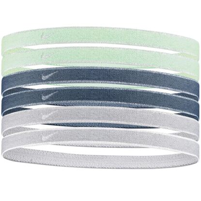 Opaski na głowę Nike Swoosh Sport Headbands 6 szt. miętowe, niebieskie, szare N1002008316OS