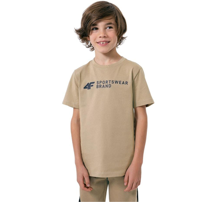 Koszulka dla chłopca 4F jasny brąz HJZ22 JTSM003 82S