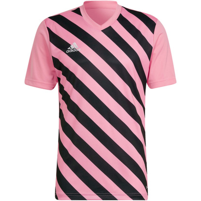 Koszulka męska adidas Entrada 22 Graphic Jersey różowo-czarna HC2633