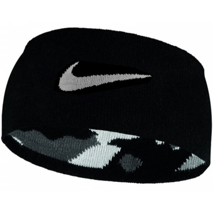 Opaska na głowę Nike bezszwowa dwustronna czarno-szara N1003591097OS