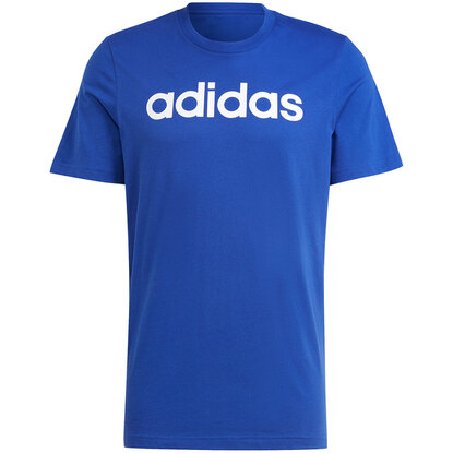 Koszulka męska adidas Essentials Single Jersey Linear Embroidered Logo niebieska IC9279