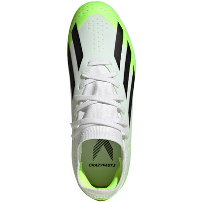 Buty piłkarskie dla dzieci adidas X Crazyfast.3 FG biało-zielone ID9352