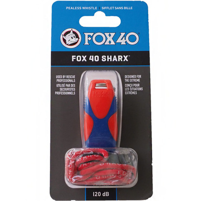 Gwizdek Fox 40 Sharx czerwono-niebieski ze sznurkiem 8703-2108
