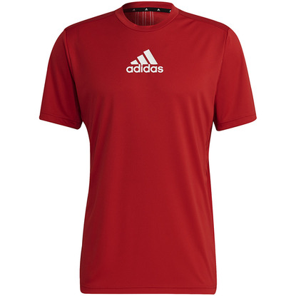 Koszulka męska adidas Primeblue Designed To Move Sport 3-Stripes Tee czerwona GM4318