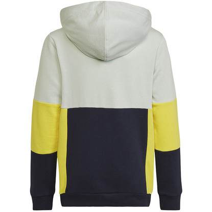 Bluza dla dzieci adidas Colourblock Hoodie szaro-żółto-czarna HN8567