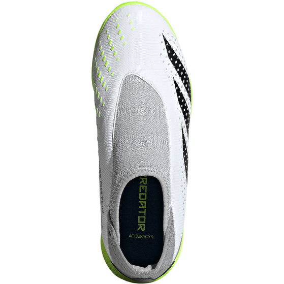 Buty piłkarskie dla dzieci adidas Predator Accuracy.3 Laceless TF biało-szare IE9436