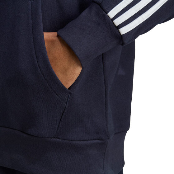 Bluza męska adidas Essentials French Terry 3-Stripes Hoodie granatowa IC0436
