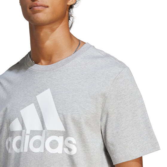 Koszulka męska adidas Essentials Single Jersey 3-Stripes Tee szara IC9350