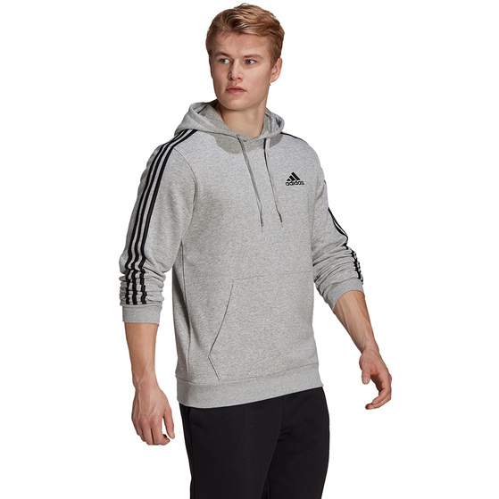 Bluza męska adidas Essentials Fleece 3-Stripes Hoodie szara GK9084
