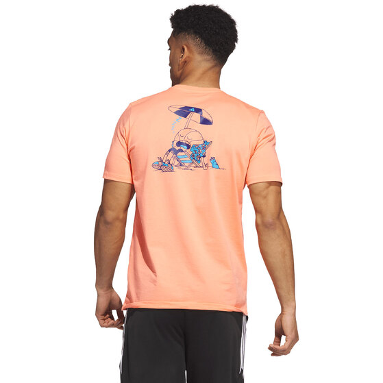 Koszulka męska adidas Lil Stripe Spring Break Graphic Short Sleeve Basketball Tee koralowa IC1869