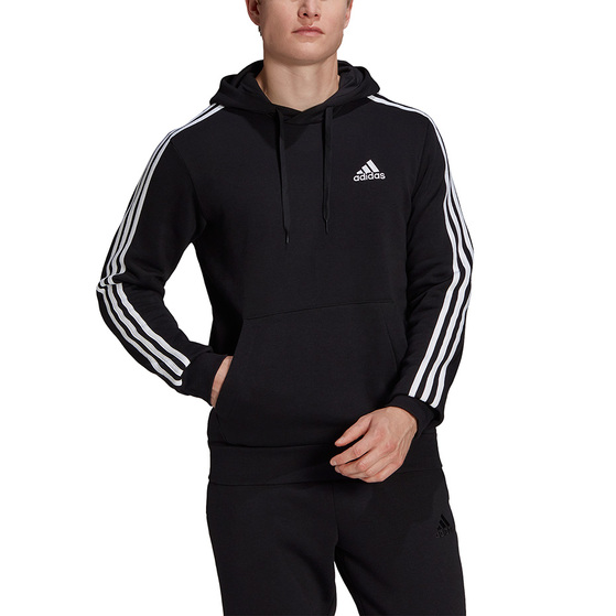 Bluza męska adidas Essentials Fleece 3-Stripes Hoodie czarna GK9072