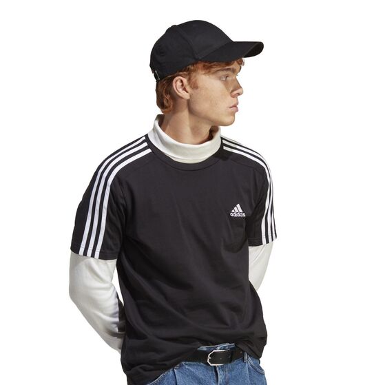 Koszulka męska adidas Essentials Single Jersey 3-Stripes Tee czarna IC9334