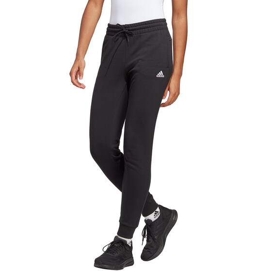 Spodnie damskie adidas Essentials Linear French Terry Cuffed czarne IC6868