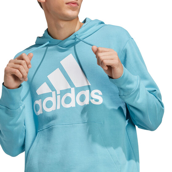 Bluza męska adidas Essentials French Terry Big Logo Hoodie błękitna IC9367