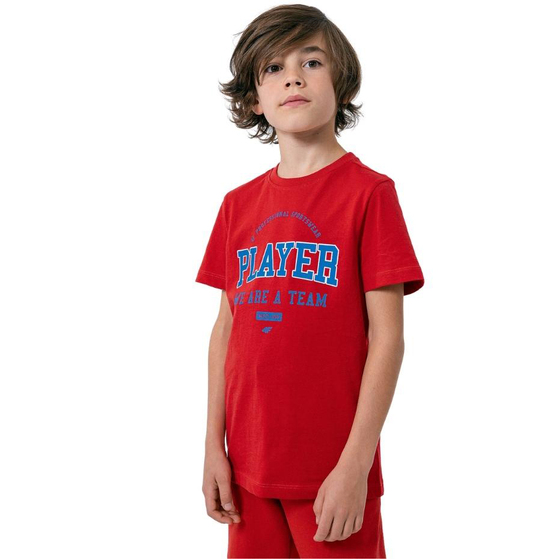 Koszulka dla chłopca 4F czerwona HJZ22 JTSM007 62S