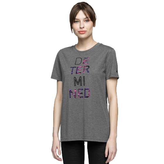 Koszulka damska 4F średni szary melanż H4L21 TSD018 24M