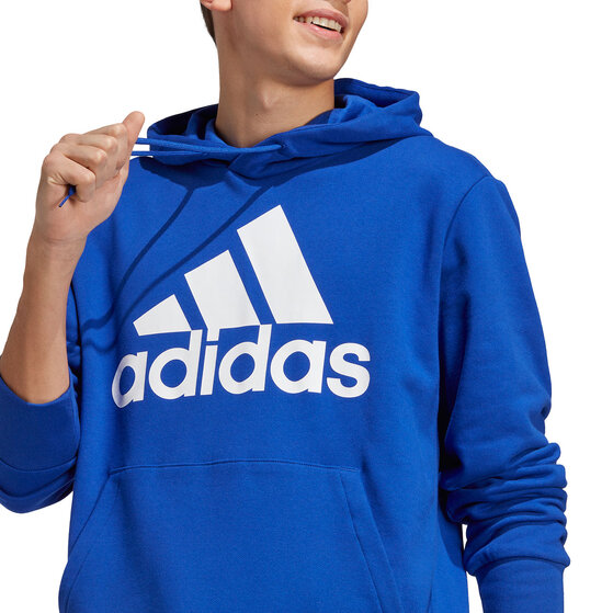 Bluza męska adidas Essentials French Terry Big Logo Hoodie niebieska IC9366