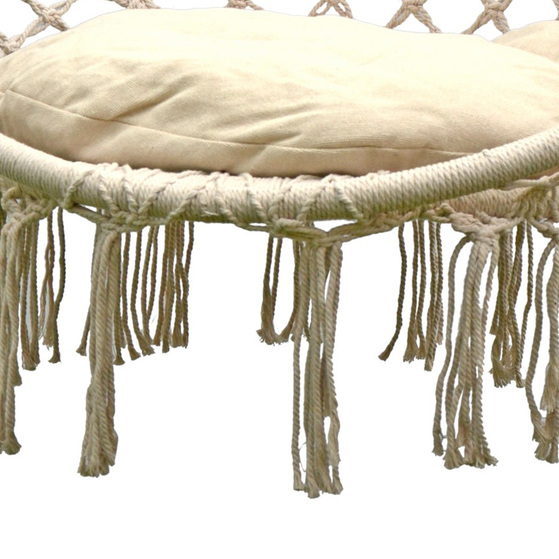 Hamak ażurowy fotel wiszący 80x60 cm z poduszką ecru 1018041