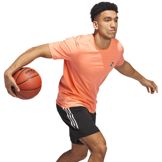 Koszulka męska adidas Lil Stripe Spring Break Graphic Short Sleeve Basketball Tee koralowa IC1869