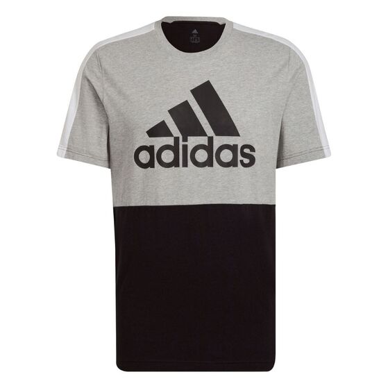 Koszulka męska adidas Essentials Colorblock Single Jersey Tee czarno-szara HE4334