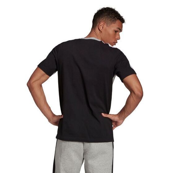 Koszulka męska adidas Essentials Colorblock Single Jersey Tee czarno-szara HE4334