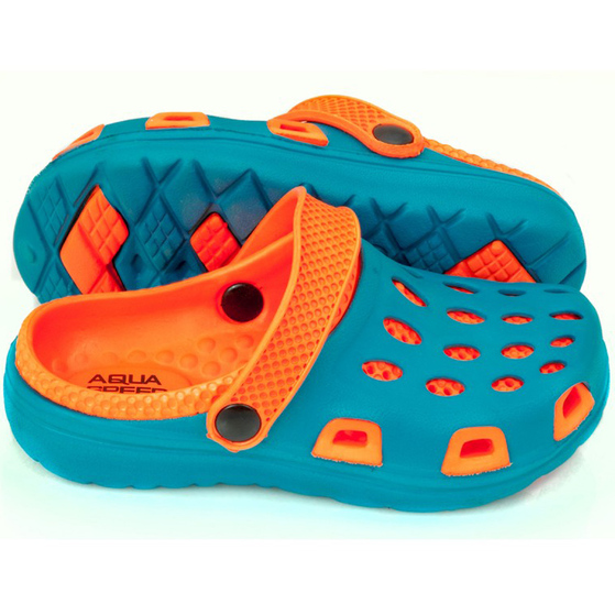 Klapki basenowe dla dzieci Aqua-speed Silvi kol 01 niebiesko pomarańczowe