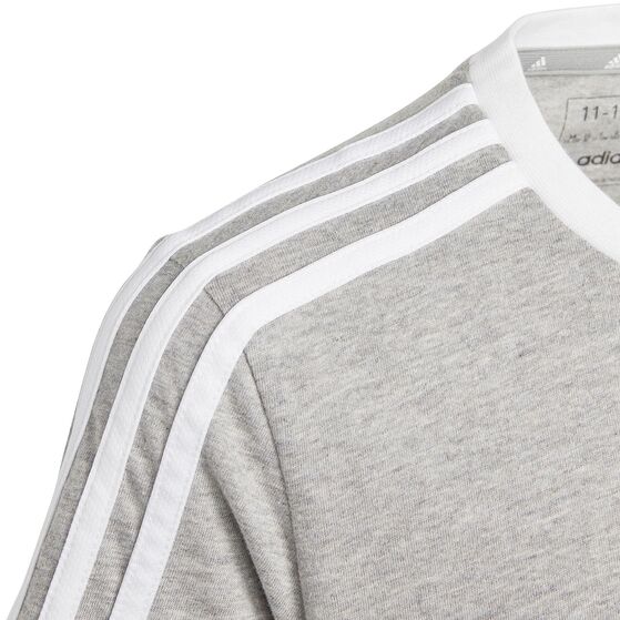 Koszulka dla dzieci adidas Essentials 3-Stripes Cotton Loose Fit Boyfriend Tee szara IC3637