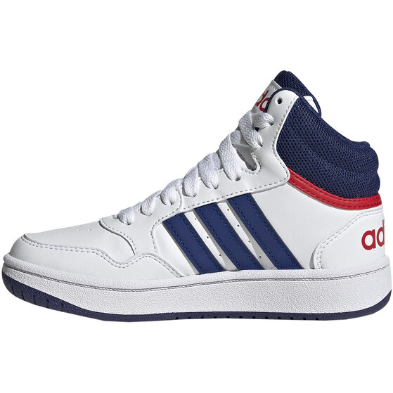 Buty dla dzieci adidas Hoops Mid biało-niebieskie GZ9647