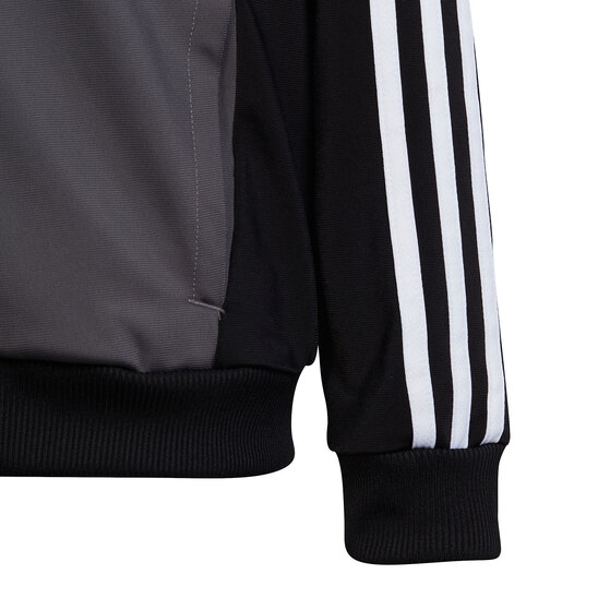 Dres dla dzieci adidas Essentials 3-Stripes Tiberio Track Suit szaro-czarny HR6406
