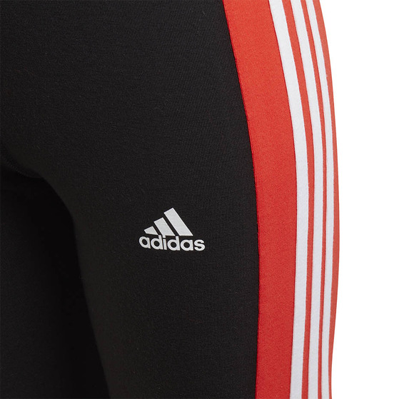 Spodnie dla dzieci adidas Yg Lin 3s Tight czarno-czerwone GD6214