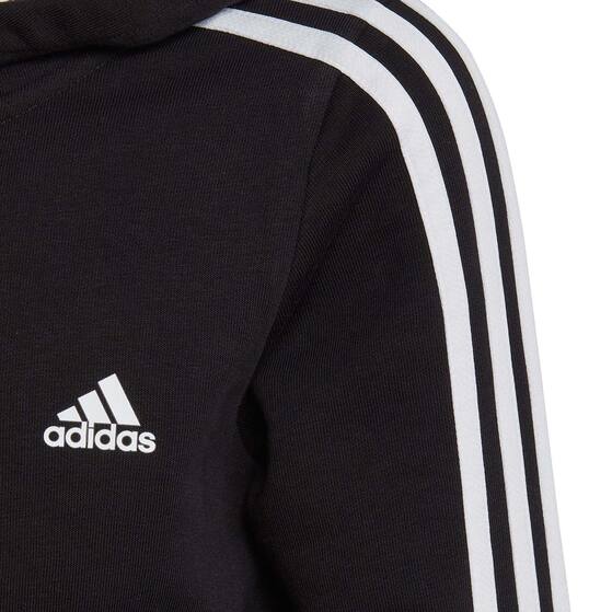 Bluza dla dzieci adidas Essentials 3-Stripes Full-Zip Hoodie czarna IC3634