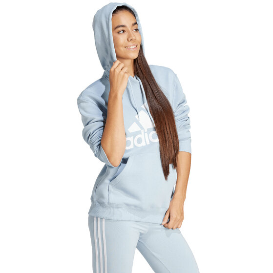 Bluza damska adidas Essentials Big Logo Regular Fleece Hoodie błękitna IR9329