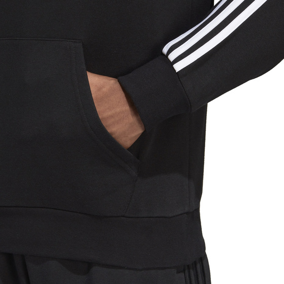 Bluza męska adidas Essentials 3 Stripes Pullover French Terry czarna DU0498