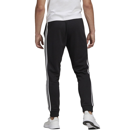 Spodnie męskie adidas Essentials Tapered Cuff 3 Stripes czarne GK8831