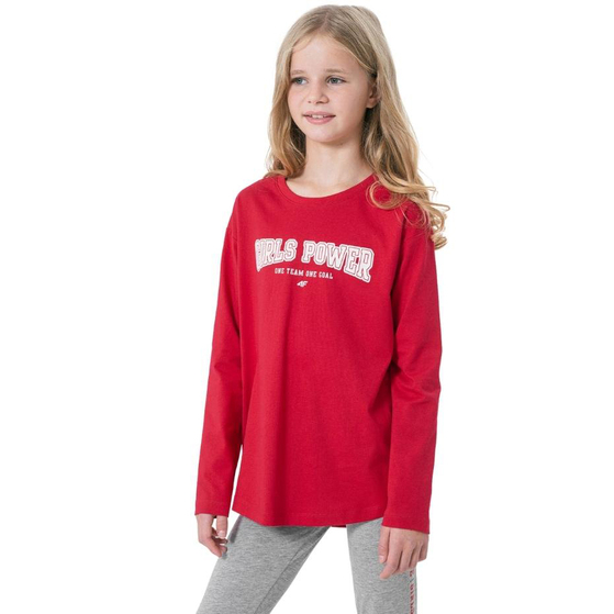 Koszulka dla dziewczynki 4F czerwona HJZ22 JTSDL002 62S