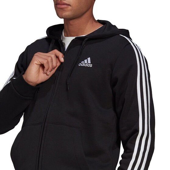 Bluza męska adidas Essentials Full-Zip Hoodie czarna GK9051