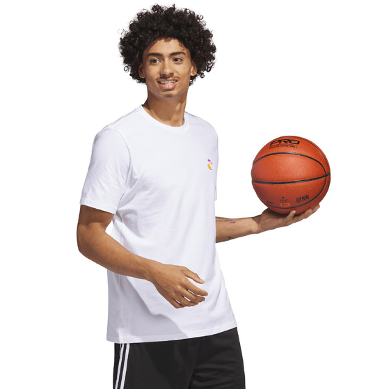 Koszulka męska adidas Lil Stripe Spring Break Graphic Short Sleeve Basketball Tee biała IC1868