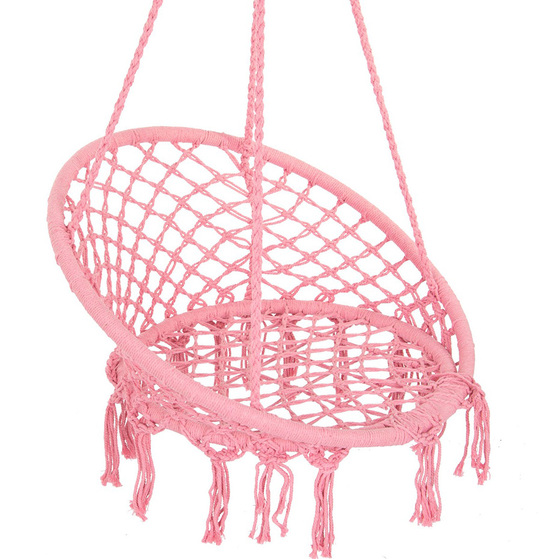 Hamak ażurowy fotel wiszący 80x60 cm różowy 1031330