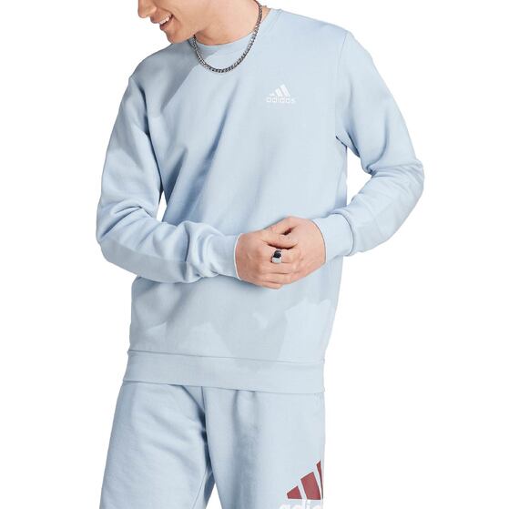 Bluza męska adidas Essentials Fleece Sweatshirt jasnoniebieska  IJ8891