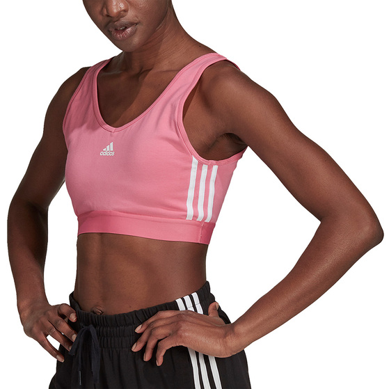 Stanik sportowy damski adidas Essentials 3-Stripes różowy H10189