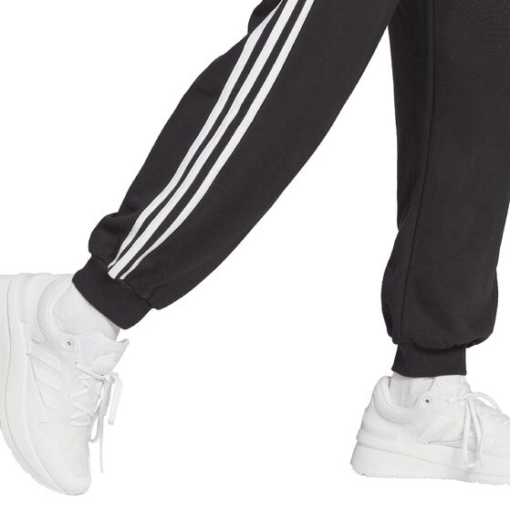 Spodnie damskie adidas Essentials 3-Stripes French Terry Loose-Fit czarne HA4375